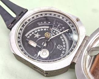 Vintage D. W. Brunton's Wm Ainsworth Surveyor's Pocket Transit Compass w/ Original Leather Case