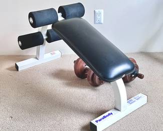ParaBody Ab Bench - and Vintage Sears and Roebuck 7.5 lbs. Adjustable Dumbbell Weights