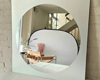 Room & Board Wall Mirror - Circle in Frosted Square Frame - 29" x 29"