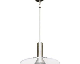  VERY Cool Mid-Modern Lucite and Chrome Pendant Light Signed by Artist Fredrick Raymond