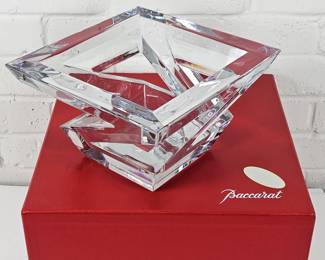 Stunning Baccarat Solid Crystal "Architecture" Bowl W/ Original Box - Measures 9"W x 5"T