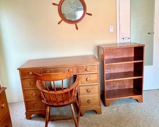Antique Solid Maple Desk Set from Petersons Furniture Company in Elmira, New York