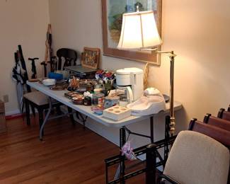 Chairs, TV stand, Walking Sticks, smalls