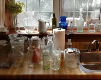 Glass vases and containers