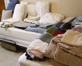 Blankets, comforters and pillows, bedside railing