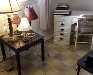 Li'l lamps, desk and chair