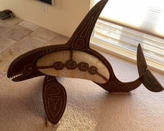 Monumental Metal and stone Dolphin