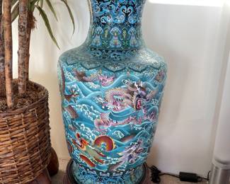 We have 2 of these large cloisonné vases 39" High without stand