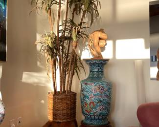 Burl Wood stand - massive! artificial tree - wooden sculpture not for sale. Massive Burl.