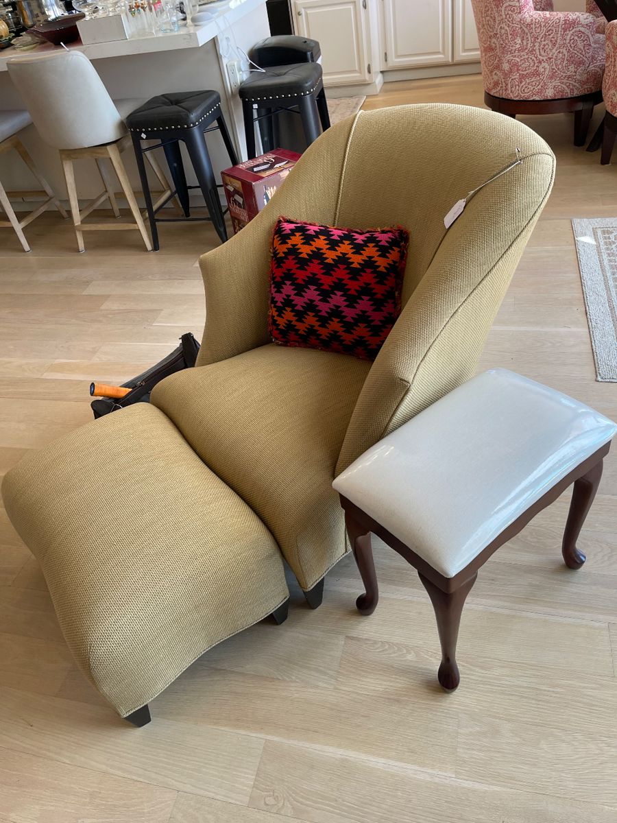 Donghia Chair and Ottoman - bar stools in the background have sold