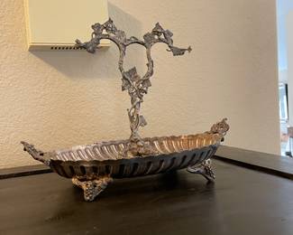 Grape holder - antique silverplate