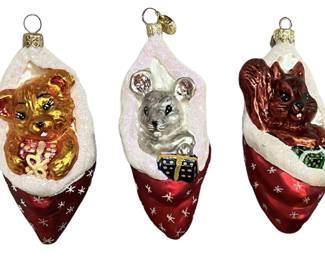 3 Radko Cozykins Ornaments