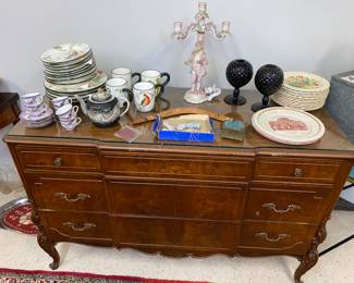 Antique dresser / server with custom glass top
