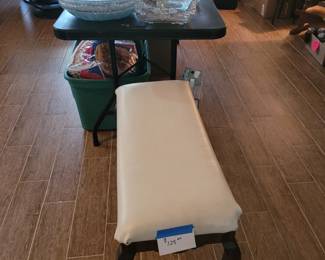 NICE LEATHER COVERED BENCH