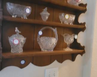 VINTAGE SHELF AND GLASS COLLECTION