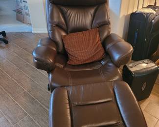 2 OF THE MOST COMFORTABLE LOUNGERS WITH FOOT STOOLS-LEATHER