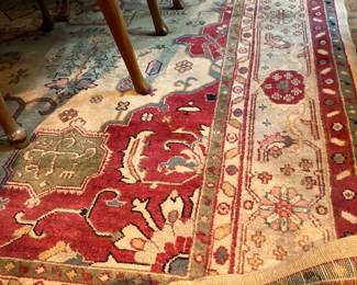 Antique Persian Heriz carpet. 14'2" x 8'6", previously used at Killeen Castle: Now $1,500.