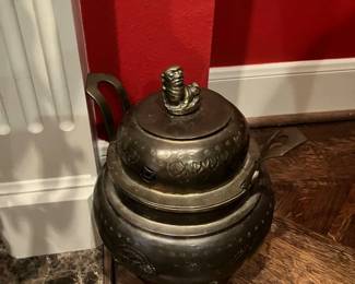 Antique Chinese Brass urn: $100.
