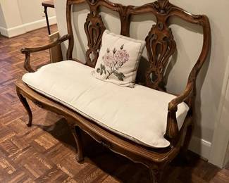 Antique hall bench. Late 19th century. $1000.