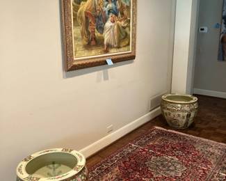 Large oil painting, Bathes of Caracalla with custom frame: Was 1800. Now $500.00.