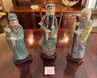 Rare early 20th century c.1919-1929 Chinese hand painted porcelain 20". Valued at $8,900.00 by antiques expert. The set of 3 is offered at $2,000.00 or headed to auction. Serious inquiries only.