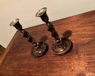 Hand carved antique wood candlesticks c.1885. $100.