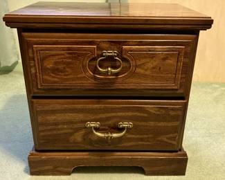 This nightstand measures 23" x 23" x 15".