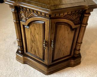 Three end tables each measure 21.5" x 26" x 19.5".