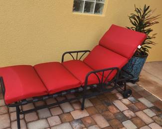 Multi-Position Reclining Chaise Lounge Wine Red