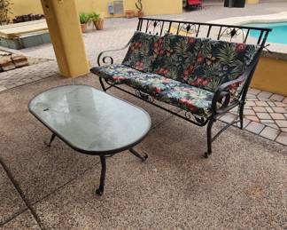 Patio Couch with Coffee Table