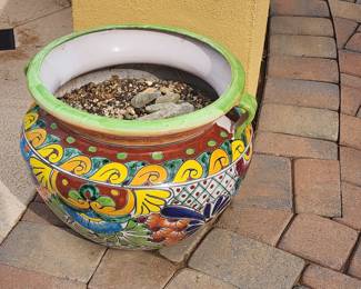 Handcrafted Talavera Planter Colorful Hand Painted Mexican Clay Pottery
