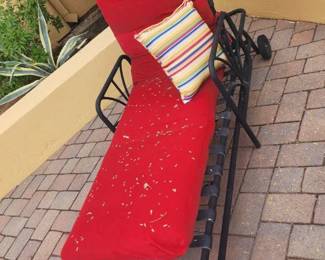 Multi-Position Reclining Chaise Lounge Wine Red