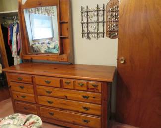 Matching triple dresser with mirror