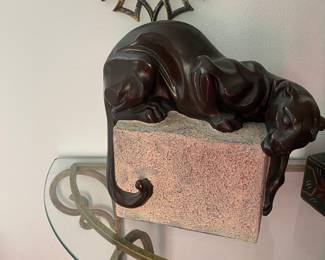 Panther decor on a brick