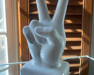 White ceramic peace sign