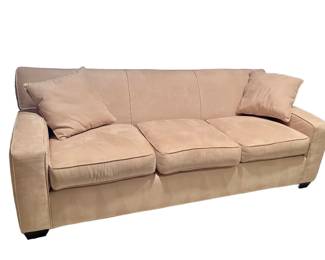 $400 - Rowe Furniture Beige 3 Seater Microsuede Sofa NJ220-31                                                                                                        Experience comfort like never before with the Rowe Beige 3 Seater Microsuede Sofa. Perfect for lounging and entertaining, this sofa is wrapped in soft, durable microsuede fabric. With three spacious seats, you can easily accommodate family and friends, while the neutral beige color adds a touch of sophistication to any living space.

Dimensions: 84 x 37 x 33"H

Condition:  Very good condition.  

Local pick up Rockville, MD.  Please contact us for shipper suggestions