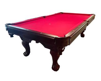 $1500 - Legacy Billiards Blazer 8' Pool Billiard Table NJ220-36                                                                                                 The strong and detailed ball & claw legs coupled with black pockets brings exquisite styling to any room setting. Add a Perfect Drawer for Perfect Storage. Features a one 1.25 inch engineered wood cabinet.

Three-piece, one-inch backed slate.
Diamond pearl sites.
High-torque T-nut fasteners.
Metal corner construction.
Exact Shot ™ Cushions
Solid Hardwood Rails
Dimensions: 98 x 55 x 32"H

Condition:  Very good condition.  

Local pick up Rockville, MD.  Please contact us for shipper suggestions