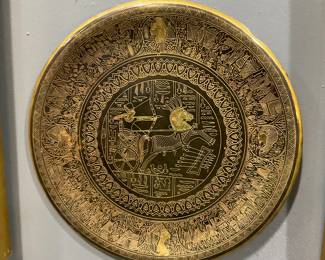 Vintage Egyptian metal plate 