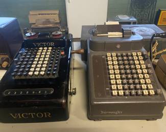 Antique, working, manual adding machines