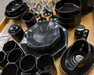 Vintage black dishware