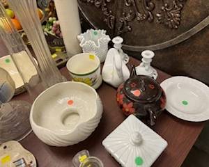 Milk glass and other vintage glassware