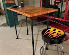 Gorgeous custom built high table and stool