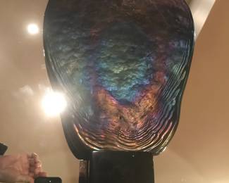 Back Side: Venetian Iridescent Black Sculpture Lady