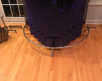 Custom Made Blue Mirrored Glass Bar.
