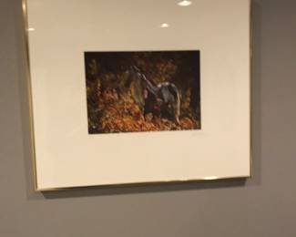 Vintage Framed Photograph: Horses.