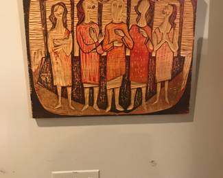 Unusual Carved, and Painted Art Piece.