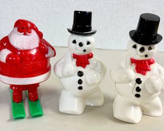Vintage Christmas Santa Snowman