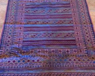Item #65 Afghan hand knotted rug, 57" x 78", $175
