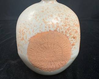 Item #57 Mid-C  Raymor Italy unsigned art pottery 7 1/2" vase,  $75