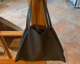 Item #43 Eileen Fisher brown leather handbag, like new, $80